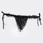 Набір Intt BRAZILIAN PANTY BLACK: трусики на зав&rsquo;язках S-XL з перлинним кільцем + полунична змазка (SO7129)