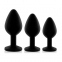 Набір анальних пробок з кристалом Rianne S: Booty Plug Set Black, 2,7 см, 3,5 см, 4,1 см (SO3889) 2