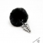 Металева анальна пробка Кролячий хвостик Alive Fluffly Twist Plug M Black (SO6309) 0