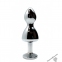Металева анальна пробка Wooomy Lollypop Double Ball Metal Plug M, 9,4х3,1 см (SO7414) 1