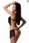 Комплект білизни KASSANDRA SET OpenBra black S/M - Passion Exclusive: ліф з бахроми, трусики-спідниця (PS26302) 0