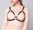 Портупея на груди Feral Feelings - Harness Bra, ліф, натуральна шкіра, колір чорний (SO3436) 0