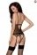 Корсет з відкритими грудьми DIABOLINA CORSET black S/M - Passion, пажі, трусики, напівпрозорий (PS25805) 2