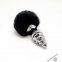 Металева анальна пробка Кролячий хвостик Alive Fluffly Twist Plug L Black (SO6311) 0