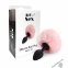 Силіконова анальна пробка М Art of Sex - Silicone Butt plug Rabbit Tail, Рожевий (SO6693) 1