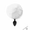 Силіконова анальна пробка М Art of Sex - Silicone Butt plug Rabbit Tail, Білий (SO6695) 0