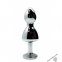 Металева анальна пробка Wooomy Lollypop Double Ball Metal Plug Blue M, 9,4х3,1 см (SO7422) 0