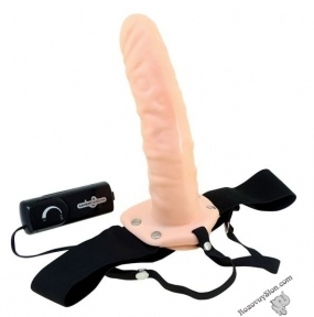 Страпон з вібрацією REALISTIC HOLLOW STRAP ON VIBRATOR 8INCH (DT50941)