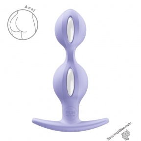 Анальні кульки Fun Factory B BALLS DUO Purple, ефект вібрації, діаметр 3,2 та 3,6 см