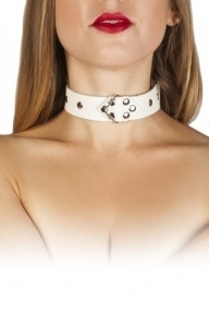 Ошейник Leather Restraints Collar, white (51420280165)