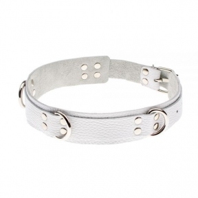 Ошейник Slave leather collar,white (51420280242)