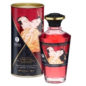 Розігріваюча олія Shunga APHRODISIAC WARMING OIL - Sparkling Strawberry Wine, 100 мл