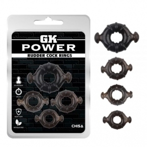 Набір кілець GK Power Rudder Cock Rings, Black (CH32163)