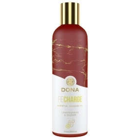 Масажна олія DONA Recharge - Lemongrass & Ginger Essential Massage Oil, 120 мл
