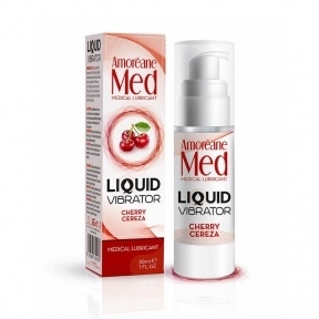 Лубрикант з ефектом вібрації Amoreane Med Liquid Vibrator Cherry, 30 мл (SO3984)