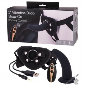 Страпон жіночий з пультом управління Seven Creations DILDO STRAP-ON BLACK (DT51128)