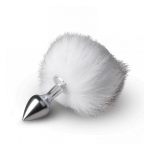 Металева анальна пробка з помпоном Bunny Tail Plug, S (810209)