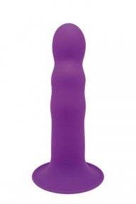 Фалоімітатор Термоактивний SOLID LOVE RIBBED PURPLE, 18х4 см (DT21703)