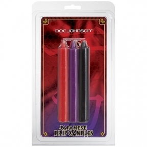 БДСМ низькотемпературні свічки Doc Johnson Japanese Drip Candles - 3 Pack Multi-Colored