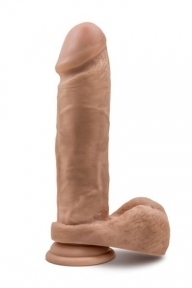 Фалоімітатор з подвійною щільністю AU NATUREL 9.5 INCH DILDO MOCHA (T331228)