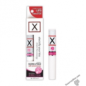 Стимулюючий бальзам для губ унісекс Sensuva - X on the Lips Bubble Gum з феромонами, жуйка (SO4462)