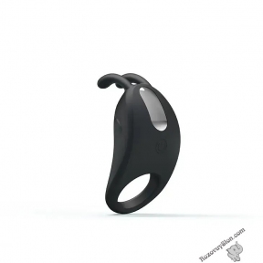 Ерекційне віброкільце Pretty Love Rabbit Vibrator з кліторальною стимуляцією, чорне
