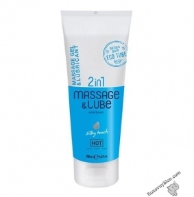 Масажний гель і лубрикант HOT Massage-& Glide Gel 2in1 Silky touch, 200 мл (HOT44142)