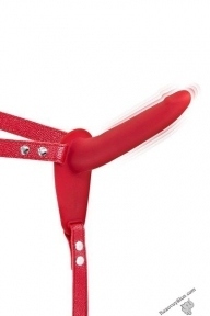 Страпон з вібрацією Fetish Tentation Vibrating Strap-On with Dildo Red (SO3753)
