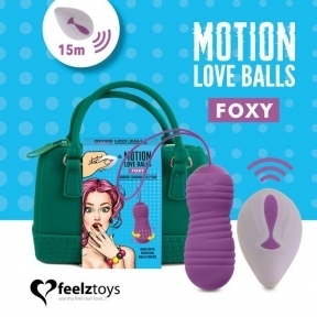 Вагінальні кульки з перловим масажем FeelzToys Motion Love Balls Foxy з пультом дистанційного керування, 7 режимів (SO3854)