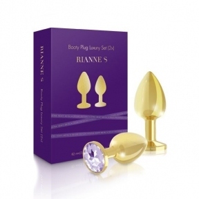 Набір металевих анальних пробок з кристалом RIANNE S - Booty Plug Luxury Set, 3 і 3,5 см (SO3858)