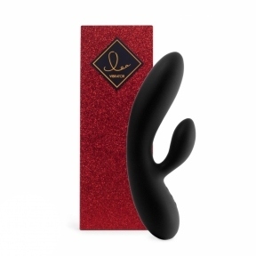 Гнучкий вібратор кролик з двома моторами FeelzToys Lea Rabbit Vibrator Black (SO4433)