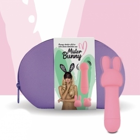 Міні-вібратор FeelzToys Mister Bunny Pink з двома насадками (SO4437)