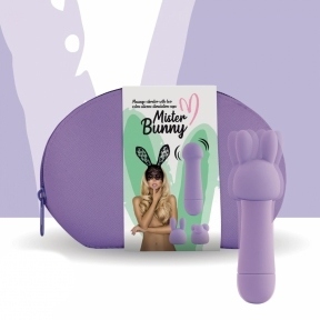 Міні-вібратор FeelzToys Mister Bunny Purple з двома насадками (SO4439)