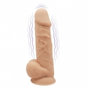 Фалоімітатор із вібрацією SilexD Norman Vibro Flesh (MODEL 1 size 8,5in), двошаровий (SO5016)
