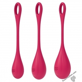 Набір йоні намистин Satisfyer Yoni Power 1 Red, діаметр 2-2,5-3см, вага 22-46-74гр (SO5547)
