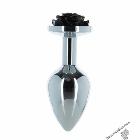 Металева анальна пробка Lux Active – Rose Anal Plug – Black (SO5572)