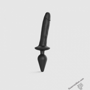 Анальна пробка з ділдо Strap-On-Me SWITCH PLUG-IN REALISTIC DILDO BLACK - XXL (SO6830)