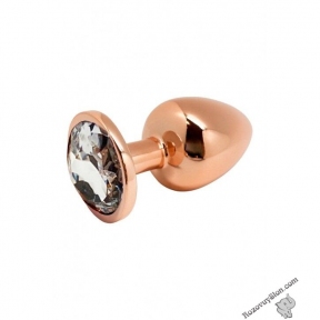 Металева анальна пробка Wooomy Tralalo Rose Gold Metal Plug Size L, 9х4 см (SO7426)