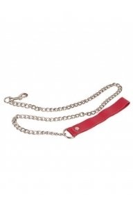 Поводок Leather Leash, red (KVL-280179)