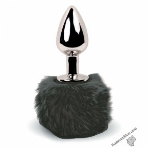 Анальна пробка FeelzToys - Bunny Tails Butt Plug Black (SO5063)