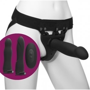 Набір для страпона з вібрацією Doc Johnson Body Extensions - BE Naughty - Black (SO2793)