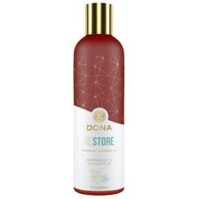Масажна олія DONA Restore - Peppermint & Eucalyptus Essential Massage Oil, 120 мл