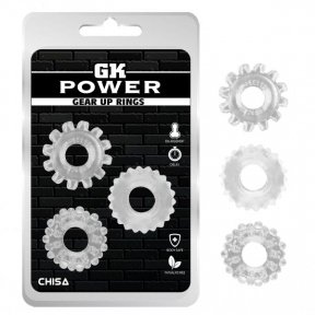 Набір кілець GK Power Cock Rings 3 шт Set-Clear (CH95710)