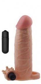 Насадка, що подовжує, на пеніс Pleasure X-Tender Vibrating Penis Sleeve Flesh 2