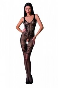 Бодістокінг Passion BS069 black, комбінезон, імітація панчох та боді (PBS069B)