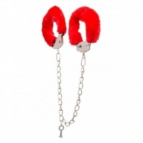 Окови з хутром Ankle Cuffs, Red (810252)