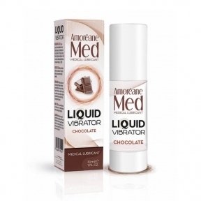 Лубрикант з ефектом вібрації Amoreane Med Liquid Vibrator Chocolate, 30 мл (SO3990)