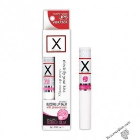Стимулюючий бальзам для губ унісекс Sensuva - X on the Lips Bubble Gum з феромонами, жуйка (SO4462)