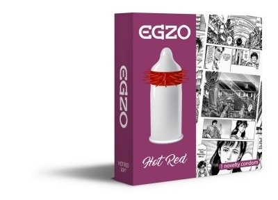 Насадка на член EGZO Hot Red (презерватив із вусиками)