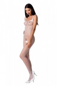 Бодістокінг Passion BS071 white, комбінезон на бретелях (PBS071W)